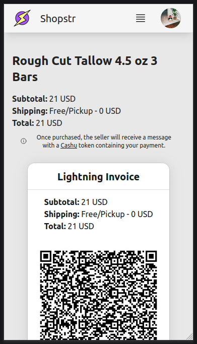 Complete a Bitcoin Lightning Network payment on Trigo — light mode